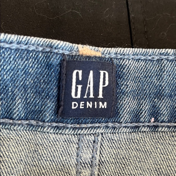 GAP Distressed Denim Mini Skirt - Blue, Size 14 - Picture 7 of 8